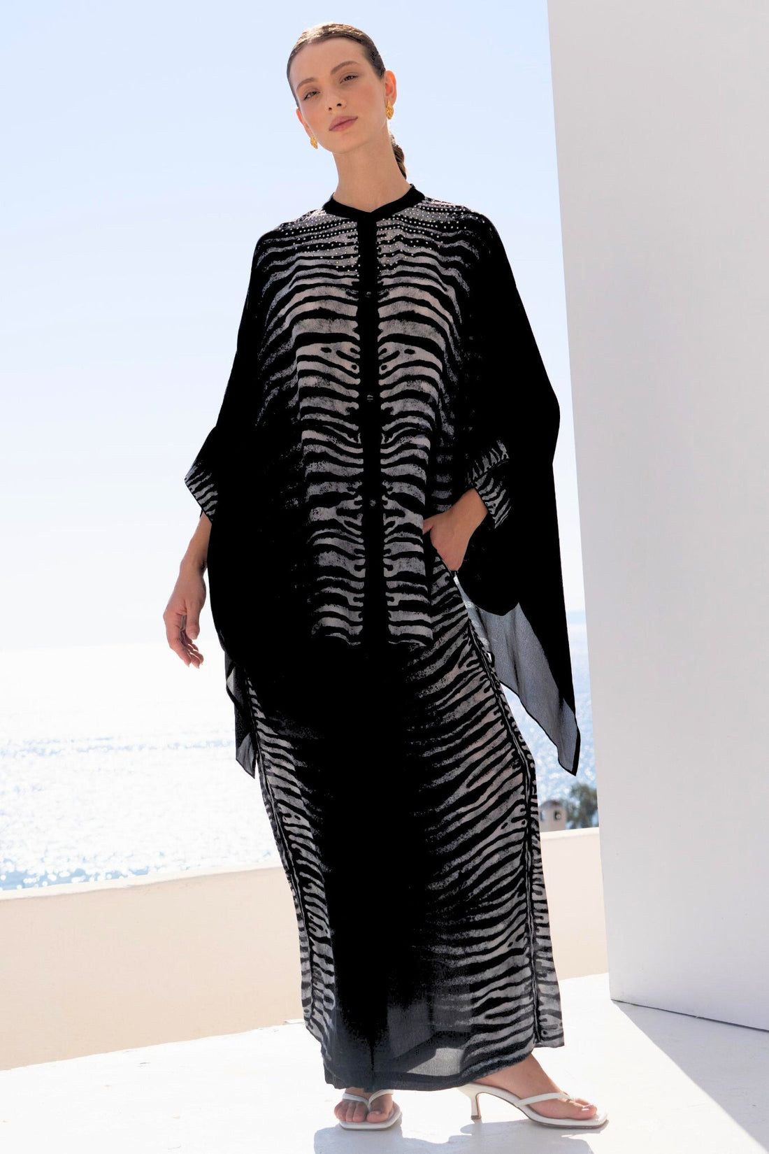AEGEAN NIGHTS KAFTAN TOP W SLEEVES - Czarina