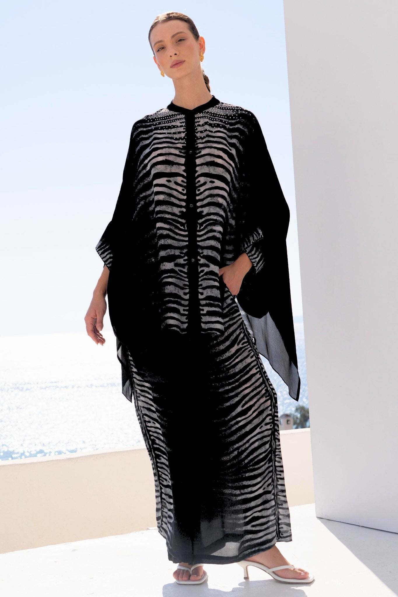 AEGEAN NIGHTS KAFTAN TOP W SLEEVES - Czarina