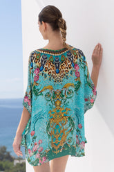 AQUA CHEETAH BUTTERFLY TOP - Czarina