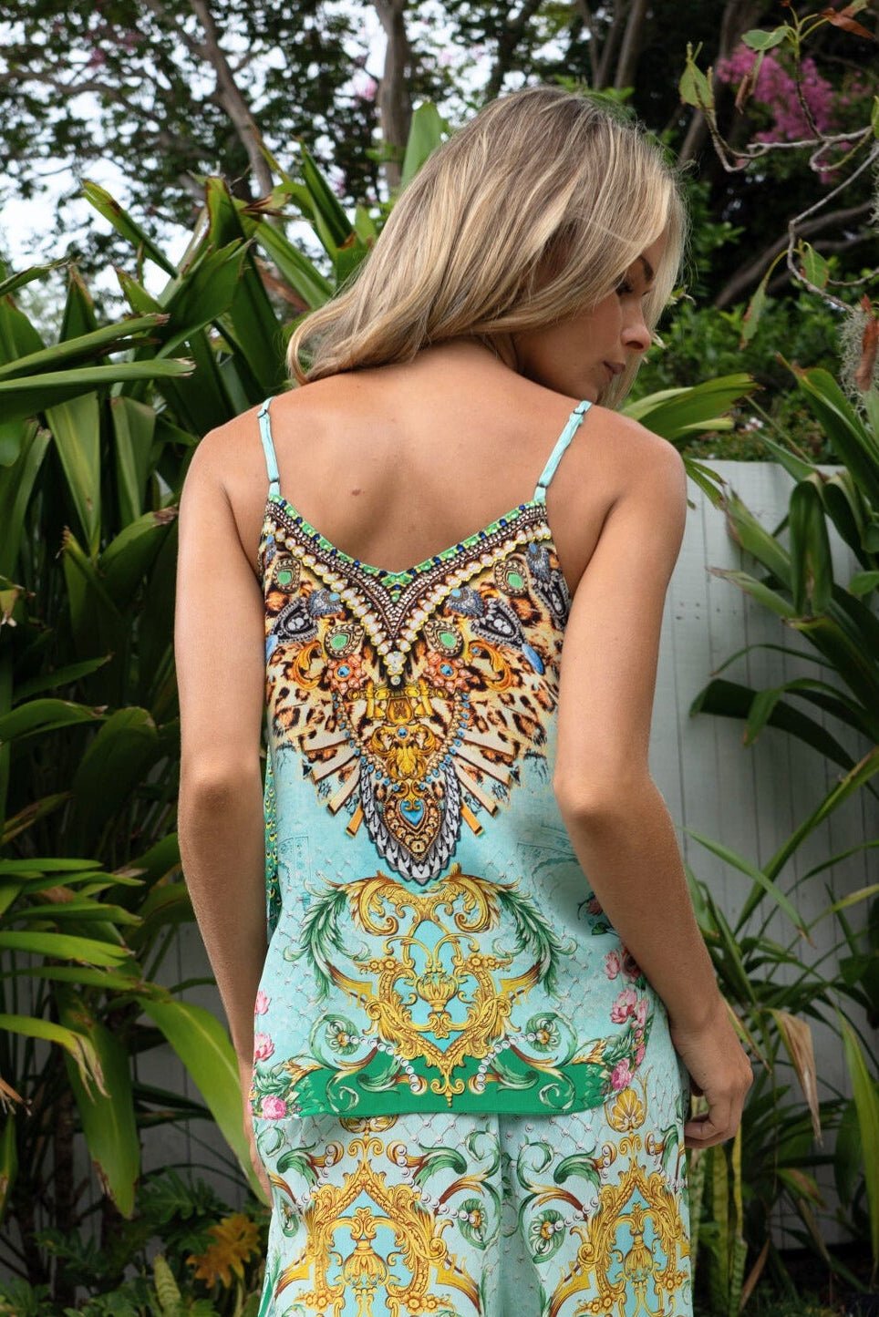 AQUA CHEETAH CAMI TOP - Czarina