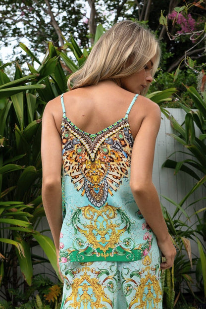 AQUA CHEETAH CAMI TOP - Czarina