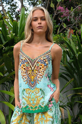 AQUA CHEETAH CAMI TOP - Czarina
