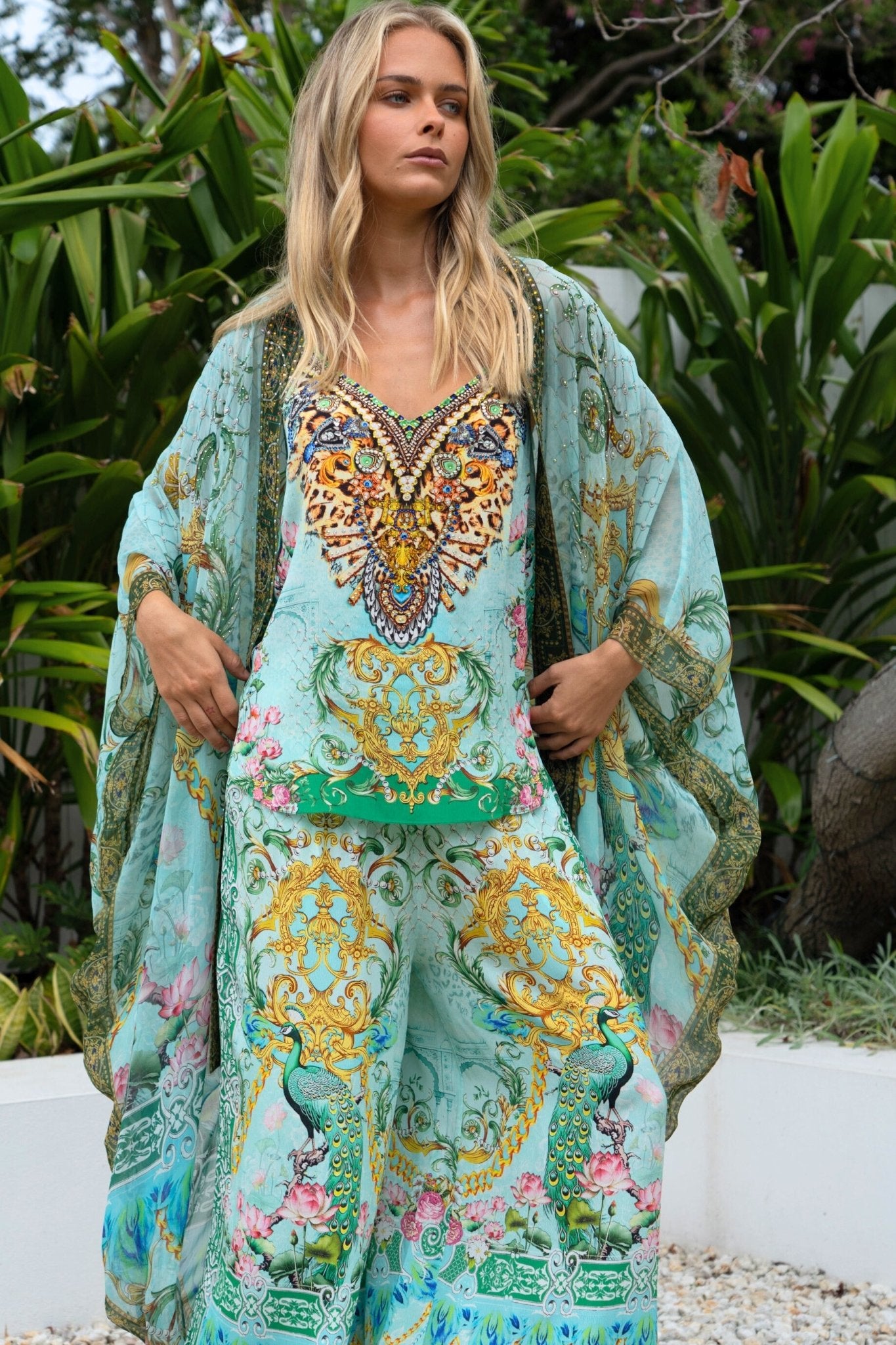 AQUA CHEETAH CAMI TOP - Czarina