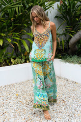 AQUA CHEETAH CAMI TOP - Czarina