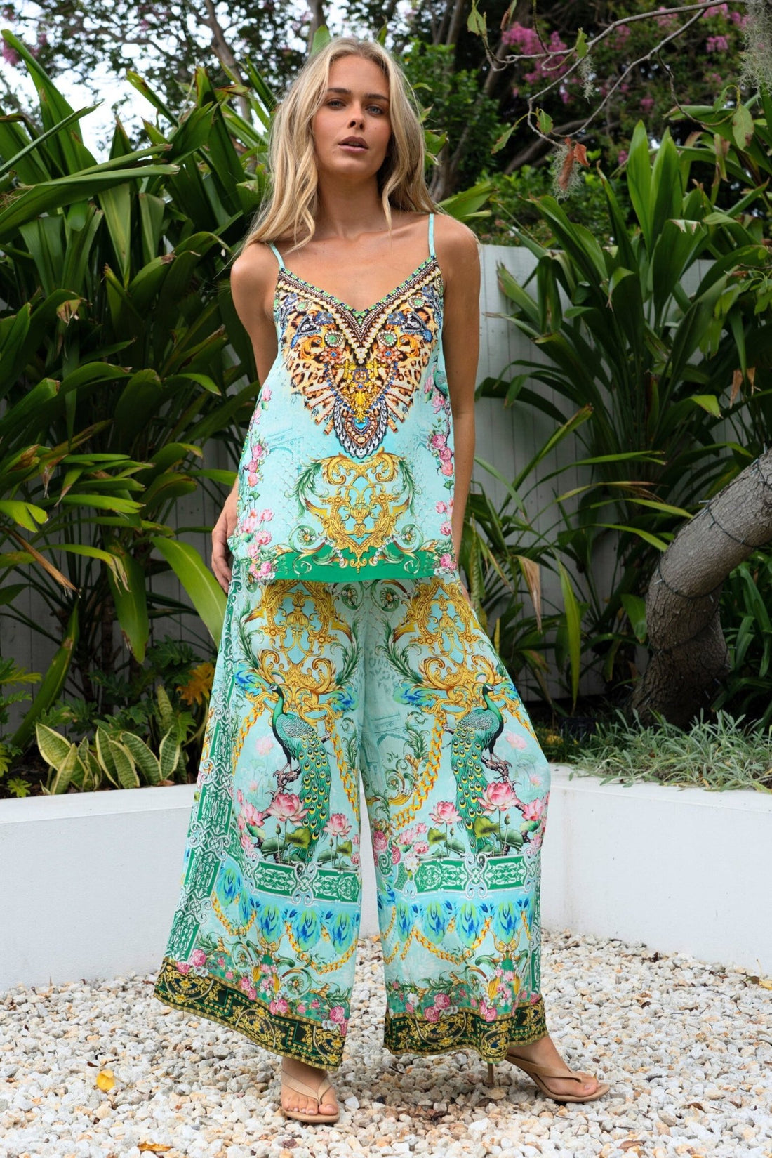 AQUA CHEETAH CAMI TOP - Czarina