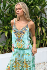 AQUA CHEETAH JUMPSUIT - Czarina