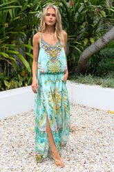 AQUA CHEETAH JUMPSUIT - Czarina