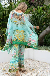 AQUA CHEETAH KAFTAN TOP - Czarina