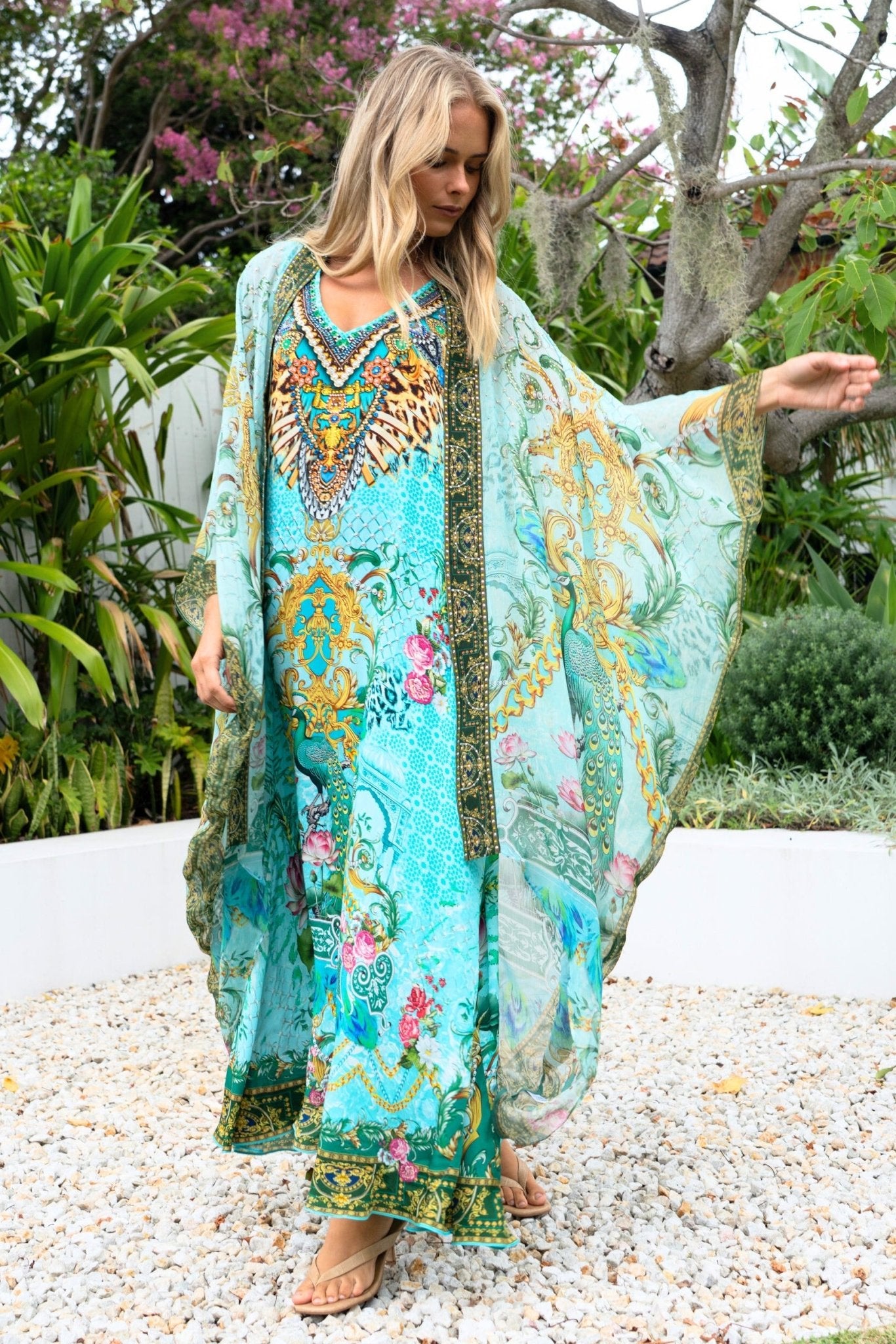 AQUA CHEETAH MEDIUM CAPE - Czarina