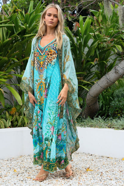 AQUA CHEETAH MEDIUM CAPE - Czarina