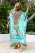 AQUA CHEETAH MEDIUM KAFTAN - Czarina