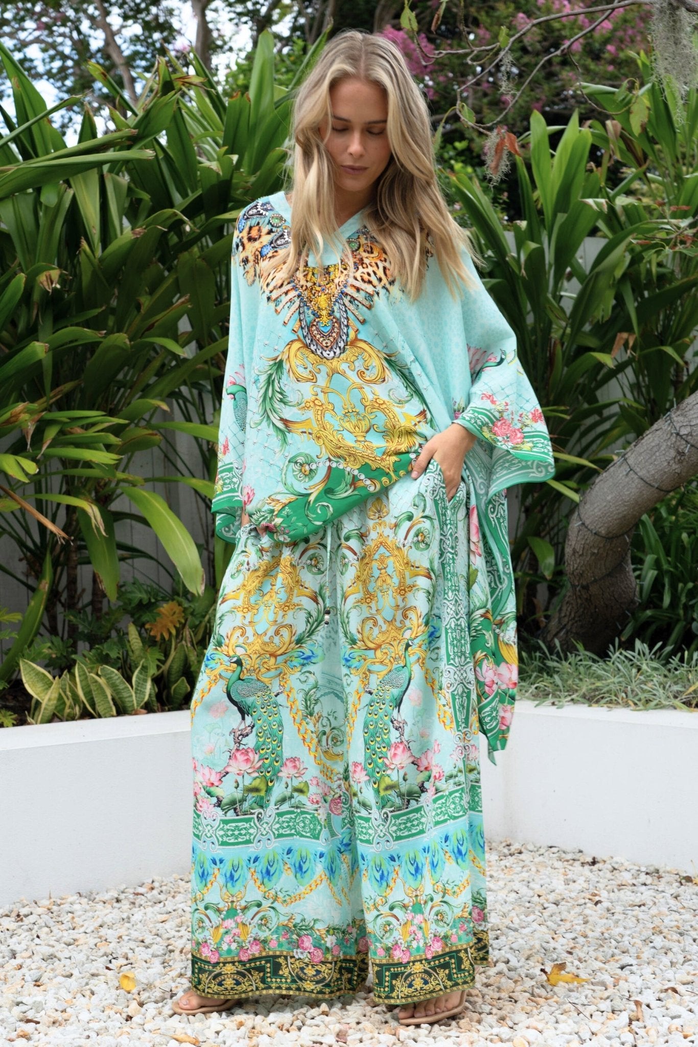 AQUA CHEETAH TROUSERS - Czarina