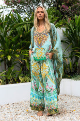 AQUA CHEETAH TROUSERS - Czarina