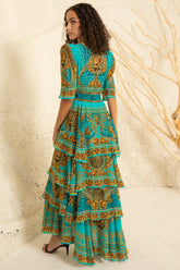 AQUA LEOPARDESS CROSS OVER MAXI DRESS - Czarina