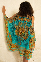 AQUA LEOPARDESS KAFTAN DRESS - Czarina