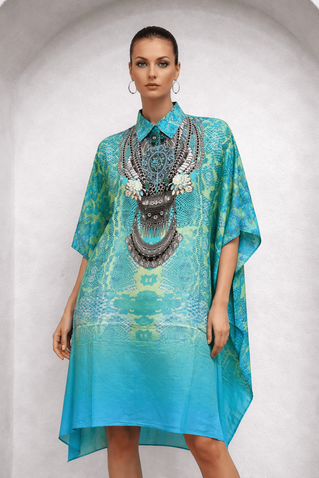 BEA MIDI COLLAR KAFTAN - Czarina