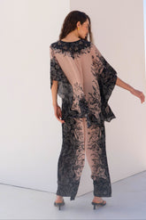 Black Paisley Butterfly Top Set - Czarina