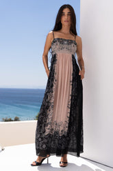 BLACK PAISLEY S - S MIDI DRESS - Czarina