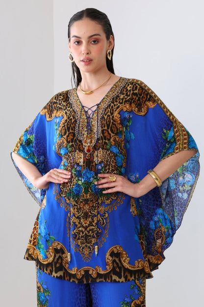 BLUE LEOPARDESS BUTTERFLY TOP - Czarina