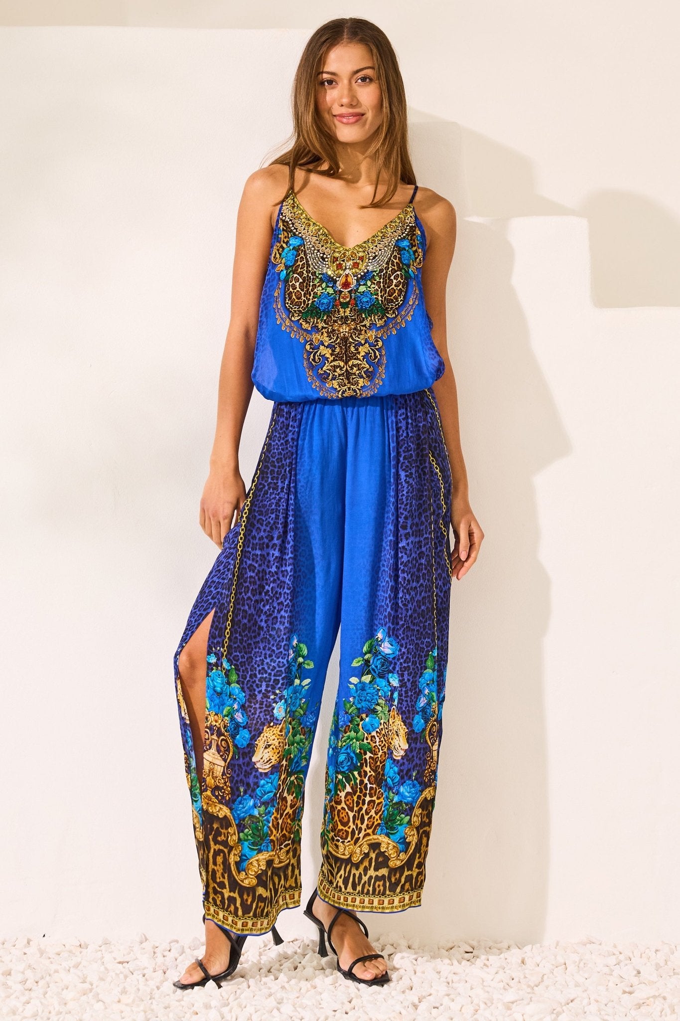 Blue Leopardess Jumpsuit - Czarina