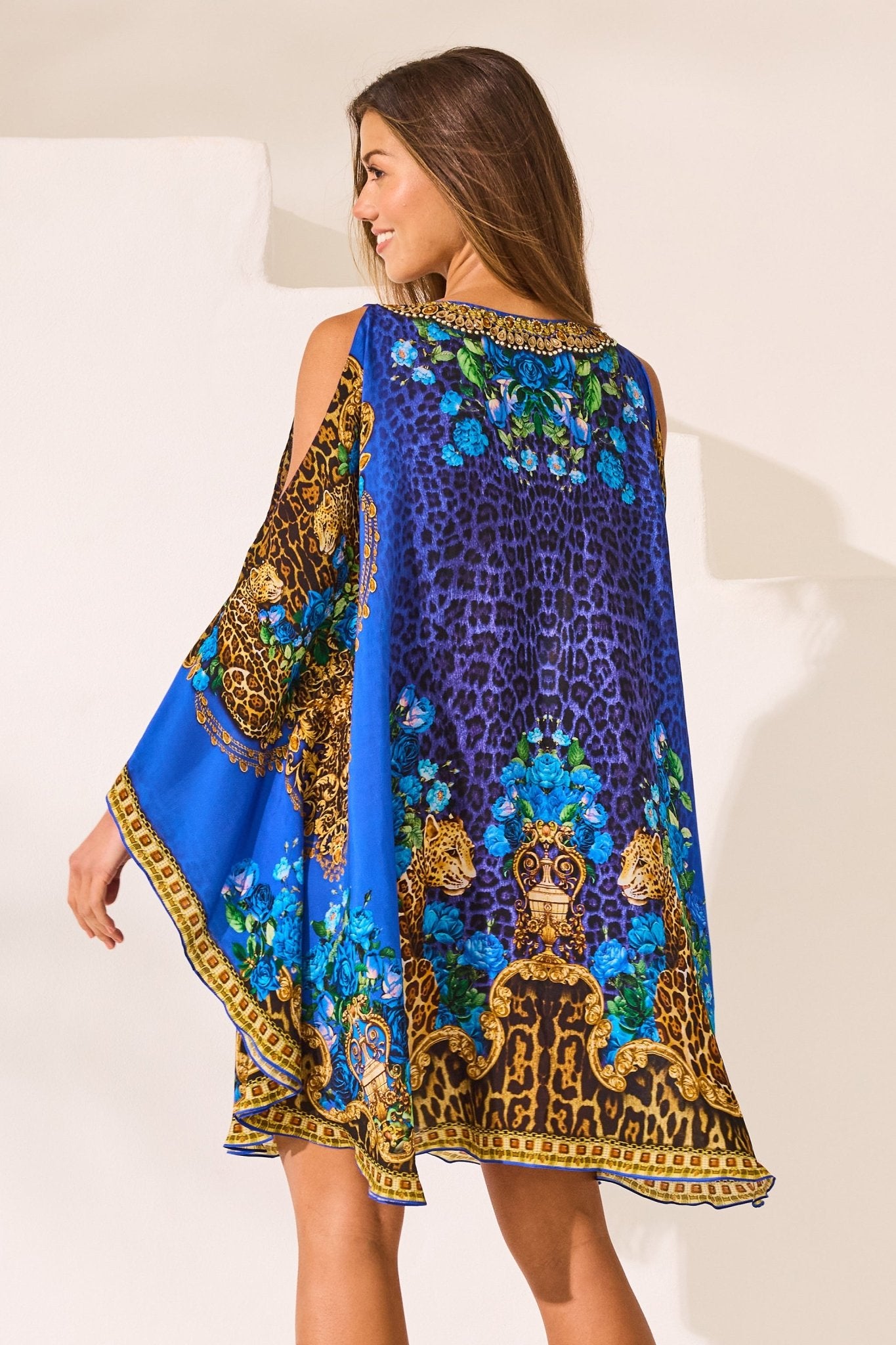 Blue Leopardess Kaftan Dress - Czarina