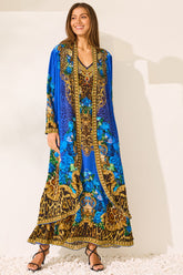 Blue Leopardess Long Jacket - Czarina