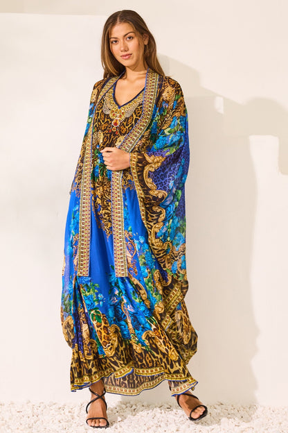 Blue Leopardess Medium Cape - Czarina