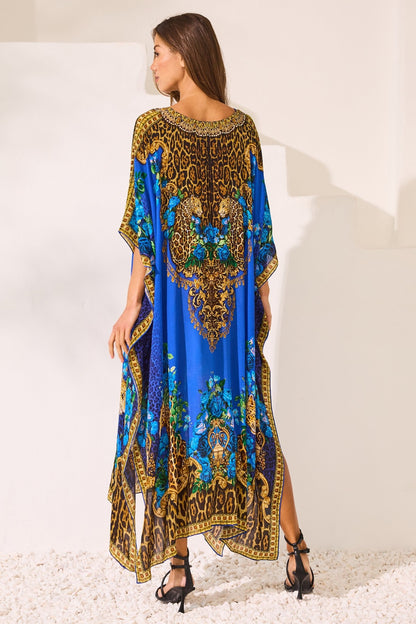 Blue Leopardess Medium Kaftan - Czarina