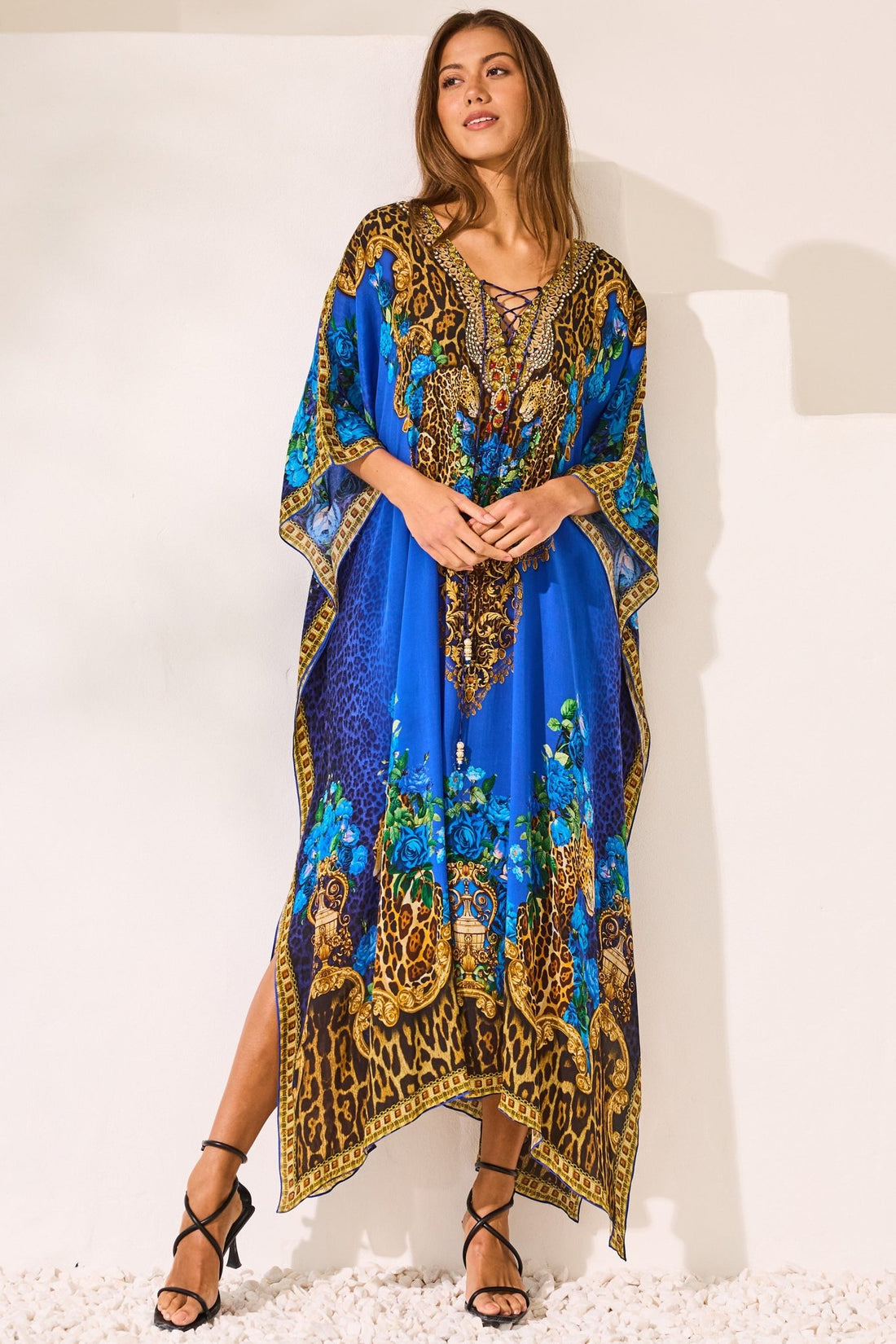 Blue Leopardess Medium Kaftan - Czarina