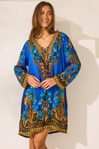 Blue Leopardess Tunic - Czarina