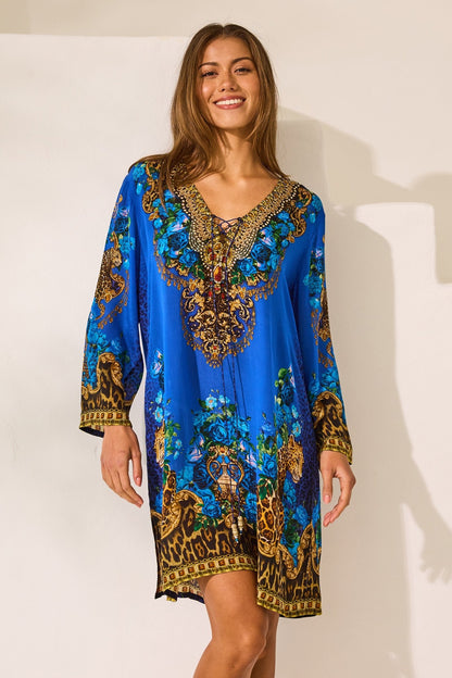 Blue Leopardess Tunic - Czarina