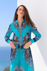 BLUE TIGRESS BOMBER JACKET - Czarina