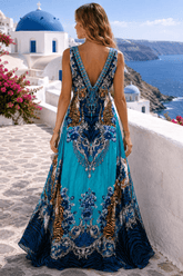 BLUE TIGRESS MAXI DRESS - Czarina