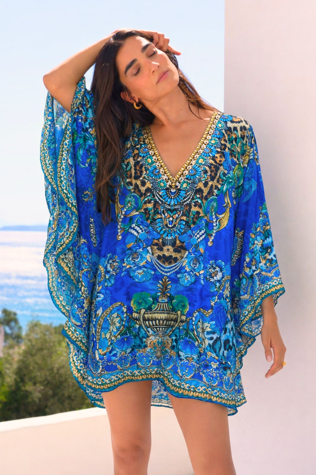 BOHO BLUES KAFTAN DRESS - Czarina