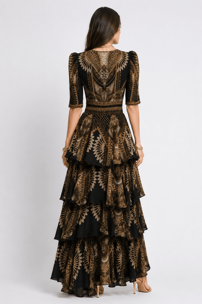 BOHO QUEEN CROSS OVER MAXI DRESS - Czarina