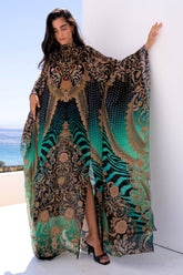 EMERALD EMPRESS HI - NECK MAXI KAFTAN - Czarina