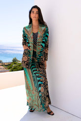 EMERALD EMPRESS V NECK SLIP DRESS - Czarina