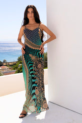 EMERALD EMPRESS V NECK SLIP DRESS - Czarina