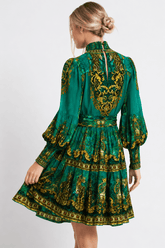 EMERALD LEOPARDESS SMOCKING SHORT DRESS - Czarina