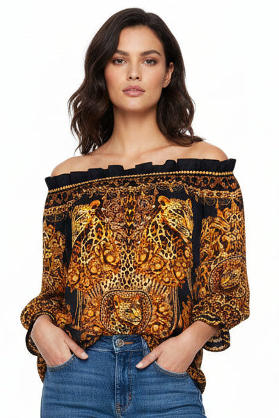 GOLDEN LADY OFF SHOULDER TOP - Czarina