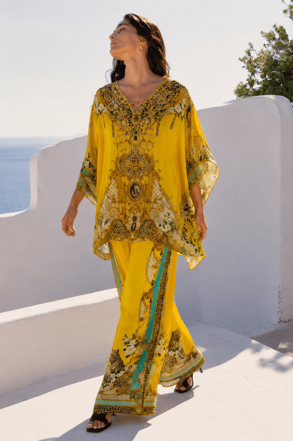 GOLDEN LEOPARD BUTTERFLY TOP - Czarina