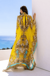 GOLDEN LEOPARD HI NECK MAXI KAFTAN - Czarina