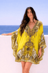 GOLDEN LEOPARD KAFTAN DRESS - Czarina