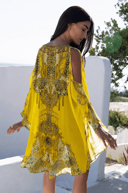 GOLDEN LEOPARD KAFTAN DRESS - Czarina