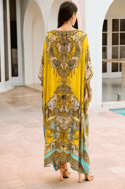 GOLDEN LEOPARD R-N LONG KAFTAN - Czarina