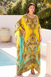 GOLDEN LEOPARD R-N LONG KAFTAN - Czarina