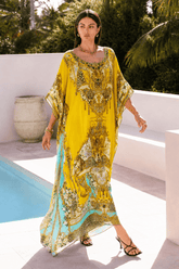 GOLDEN LEOPARD R-N LONG KAFTAN - Czarina