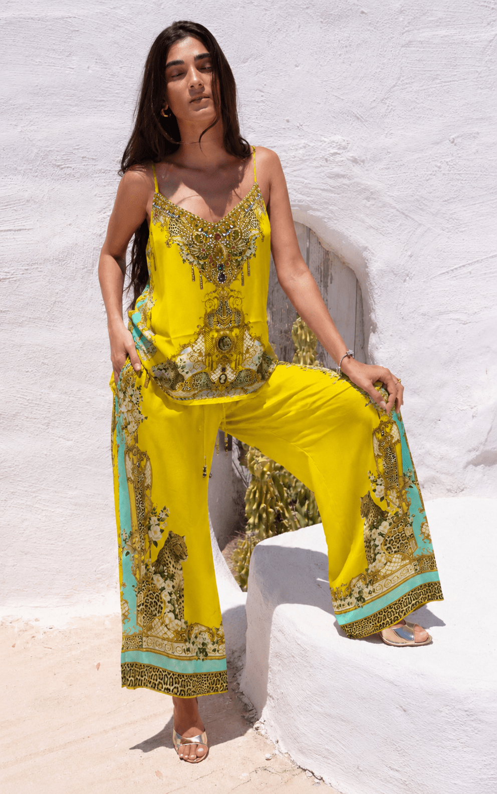 GOLDEN LEOPARD TROUSERS - Czarina