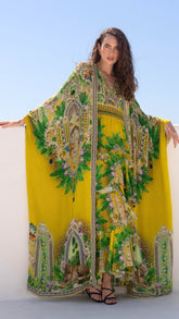 GOLDEN PALMS CROSS OVER MAXI DRESS - Czarina