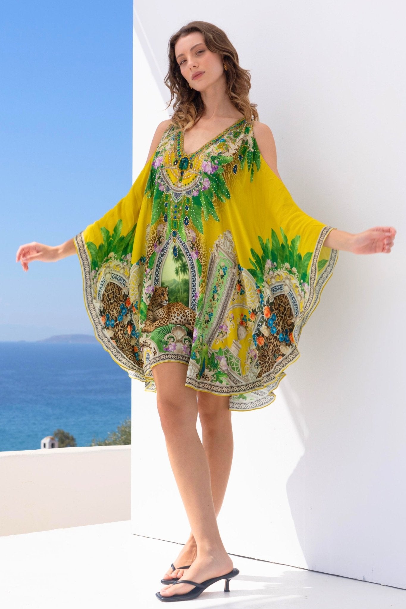GOLDEN PALMS KAFTAN DRESS - Czarina